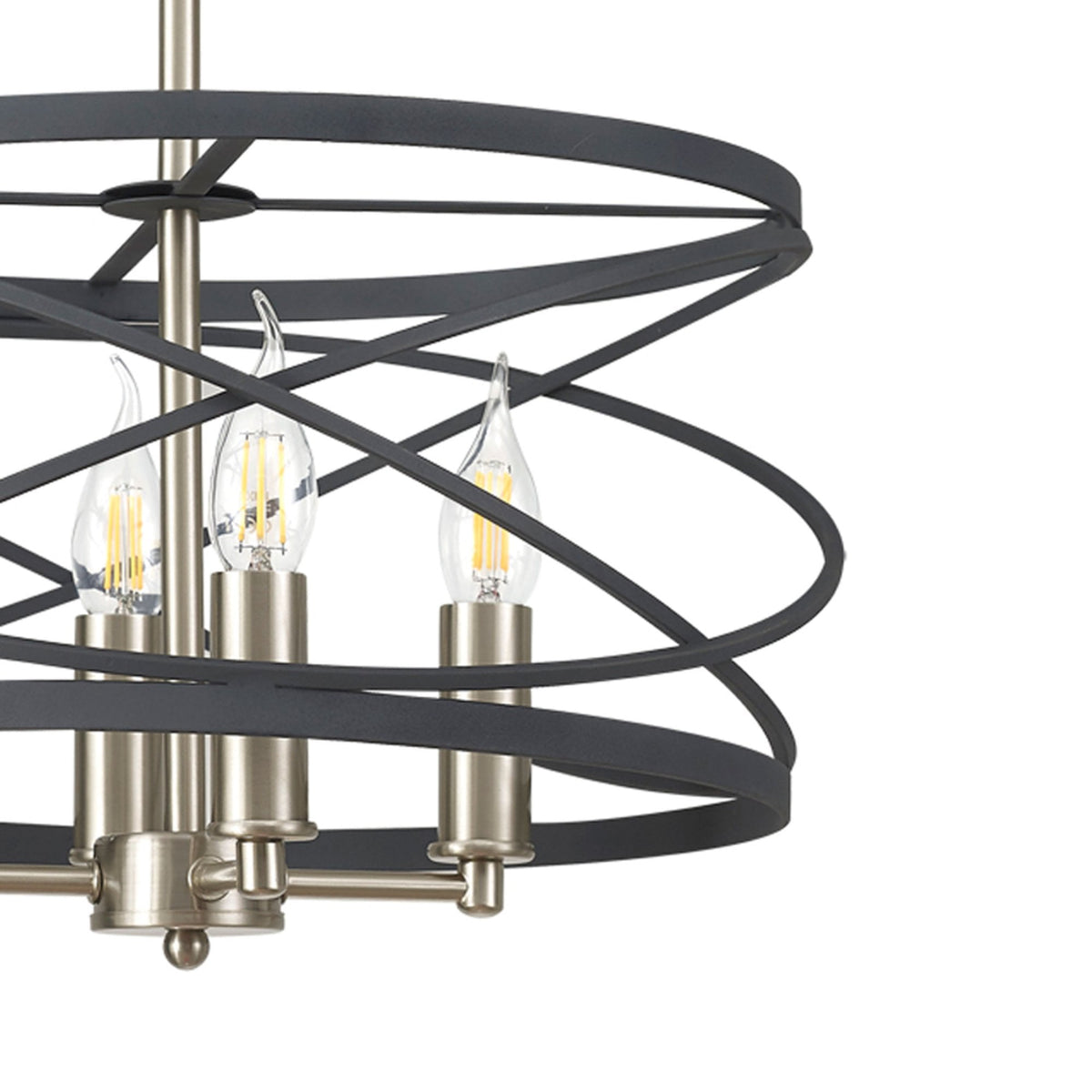Buckfast Pendant in Black & Satin Nickel