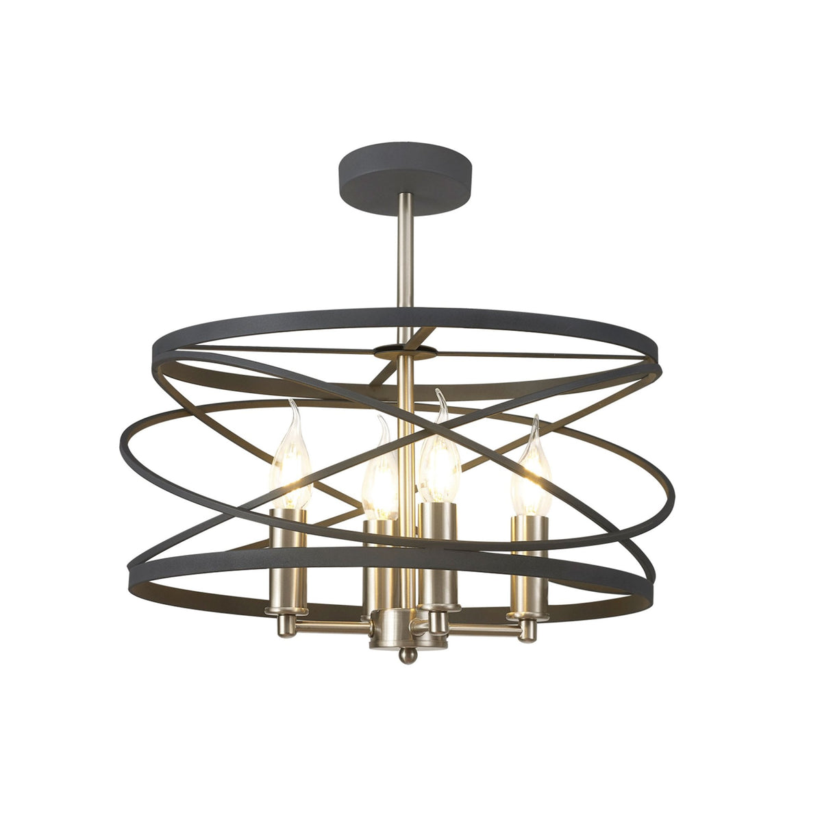 Buckfast Pendant in Black & Satin Nickel