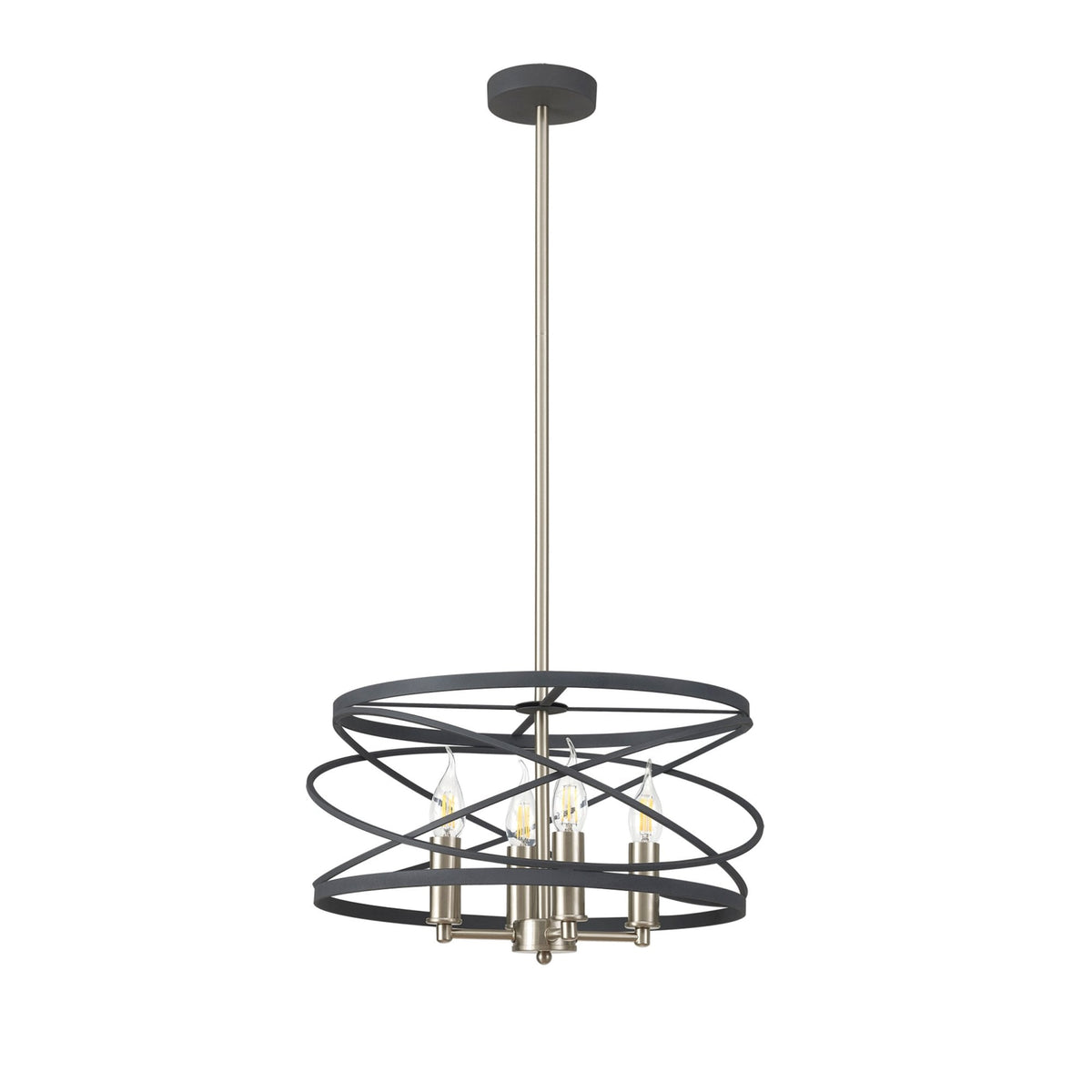 Buckfast Pendant in Black & Satin Nickel