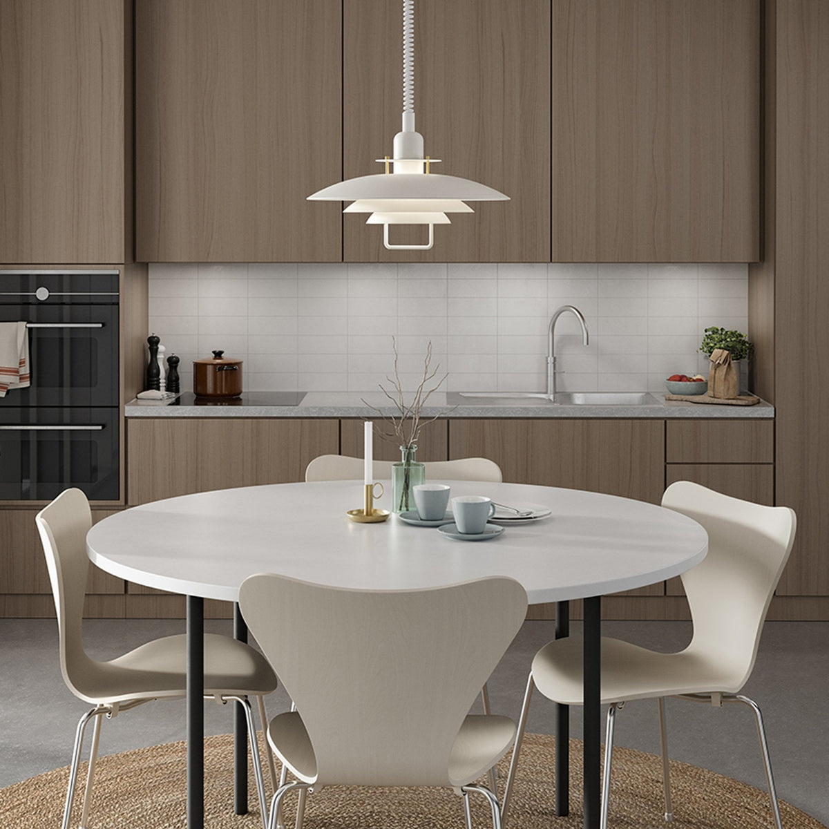 Primus II 430mm Rise and Fall Pendant Light in Sand