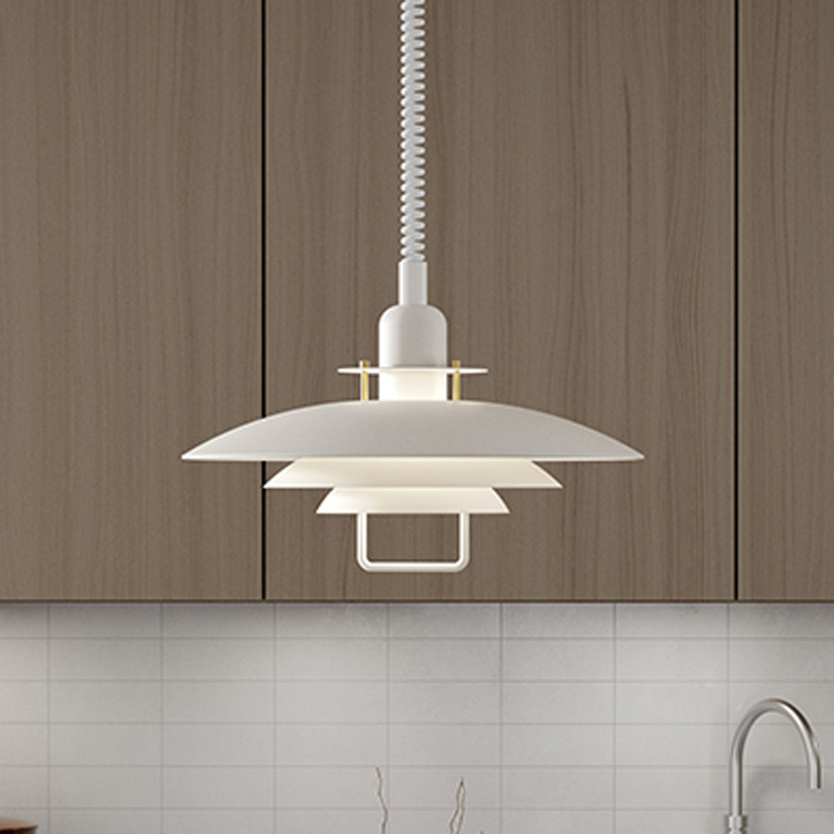 Primus II 430mm Rise and Fall Pendant Light in Sand