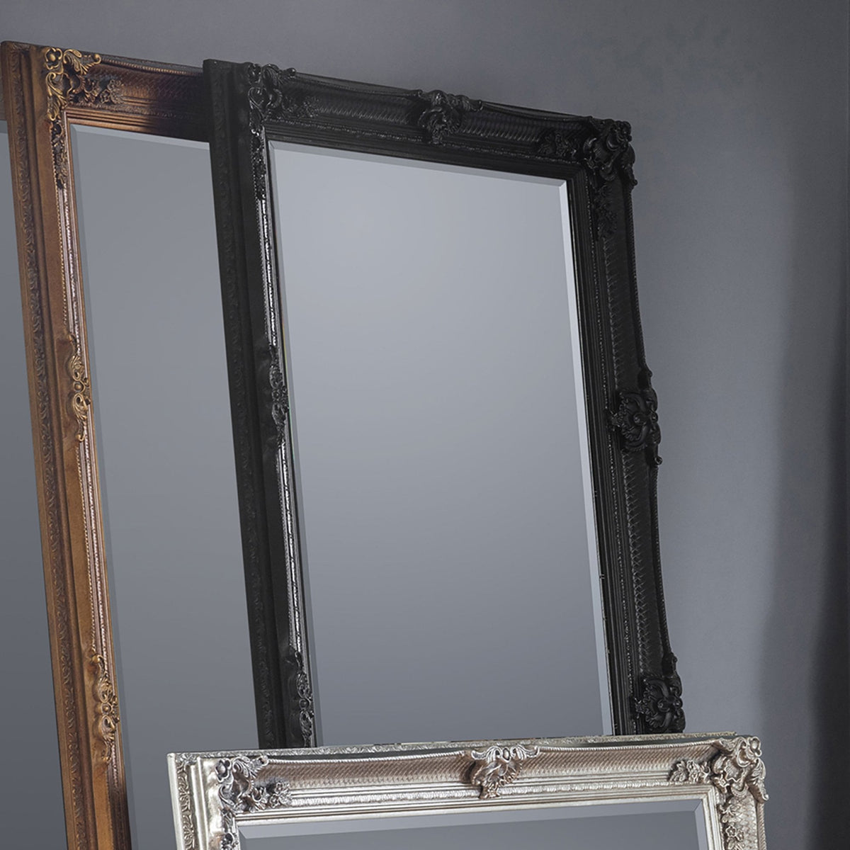 Bucklebury Black Wood Rectangle Leaner Mirror
