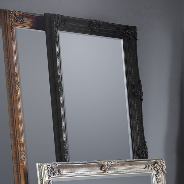 Bucklebury Black Wood Rectangle Leaner Mirror