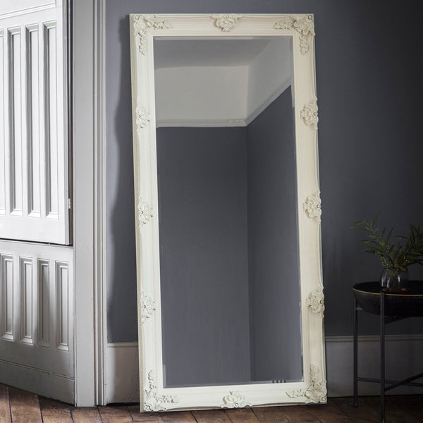 Bucklebury Cream Wood Rectangle Leaner Mirror
