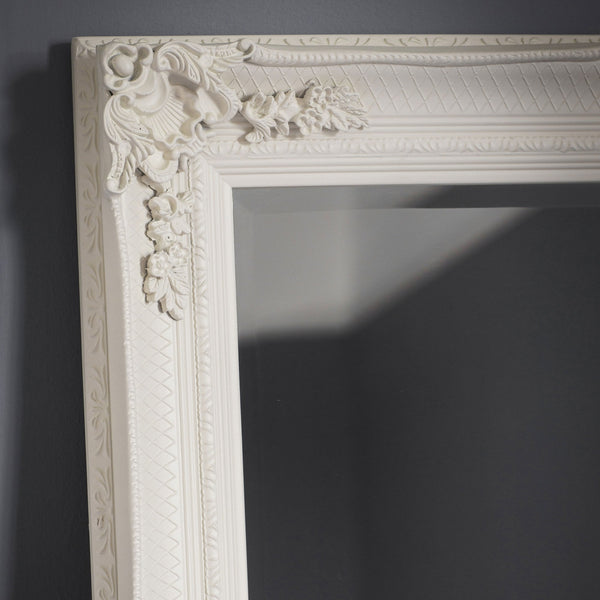 Bucklebury Cream Wood Rectangle Leaner Mirror