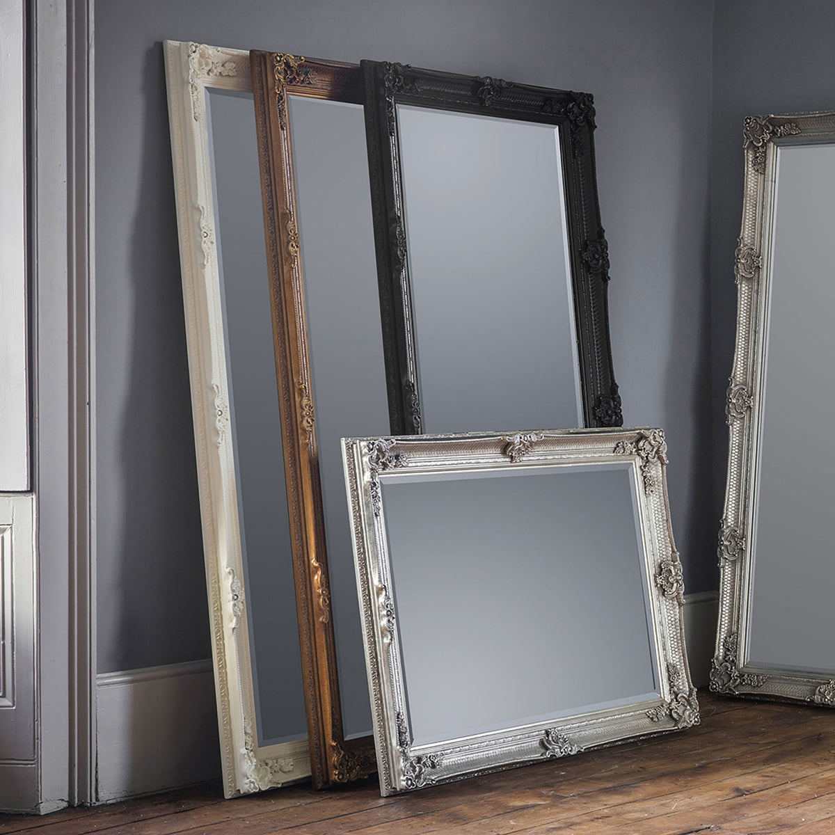 Bucklebury Cream Wood Rectangle Leaner Mirror