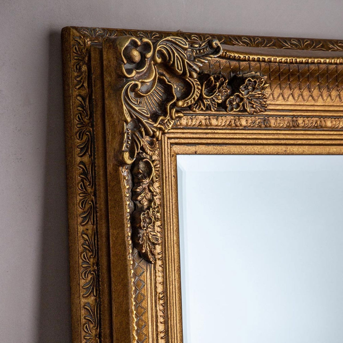 Bucklebury Aged Gold Wood Rectangle Leaner Mirror