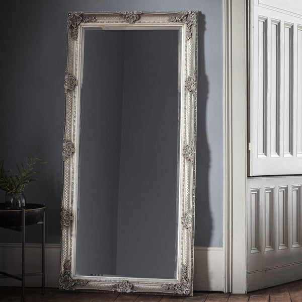 Bucklebury Aged Silver Wood Rectangle Leaner Mirror