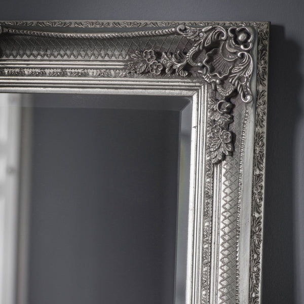 Bucklebury Aged Silver Wood Rectangle Leaner Mirror