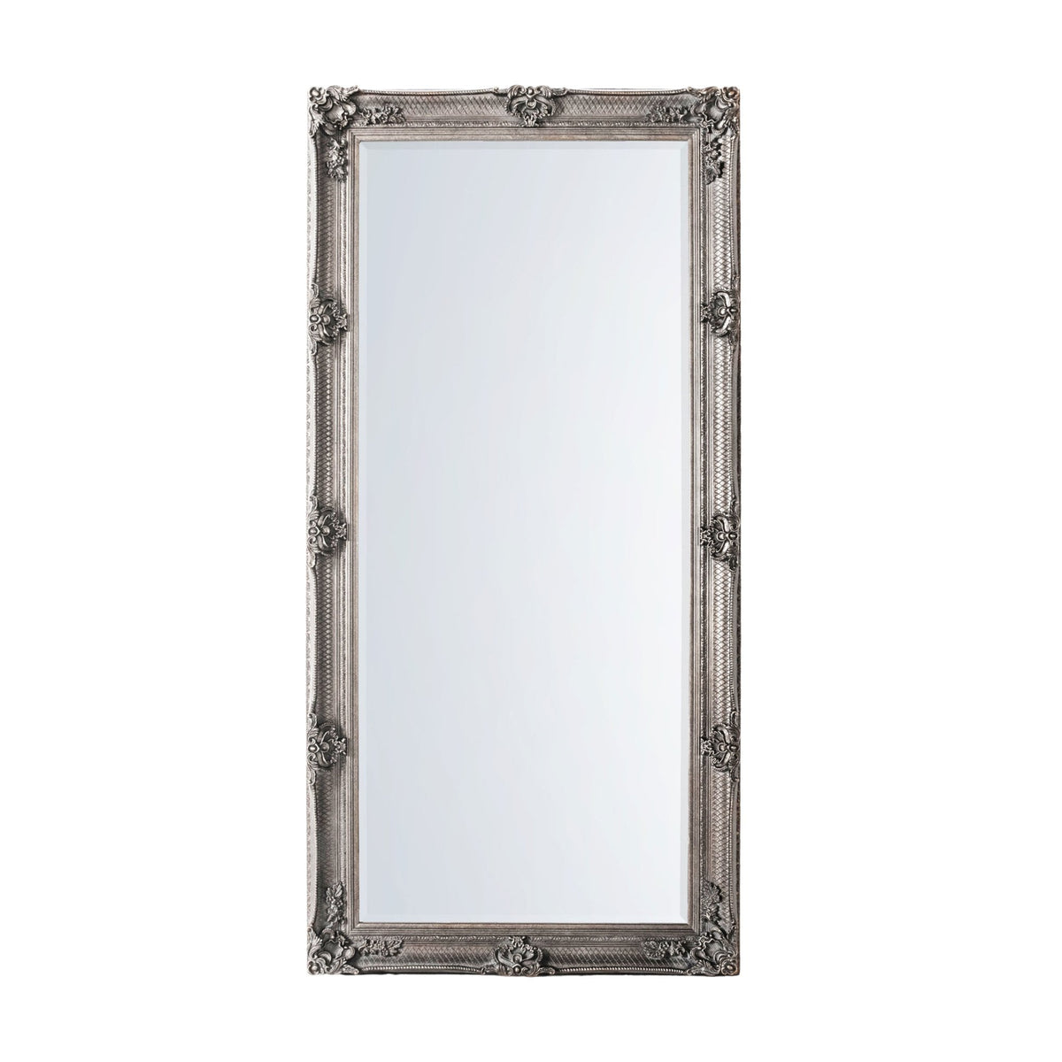 Bucklebury Aged Silver Wood Rectangle Leaner Mirror