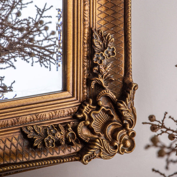 Bucklebury Aged Gold Wood Rectangle Wall Mirror