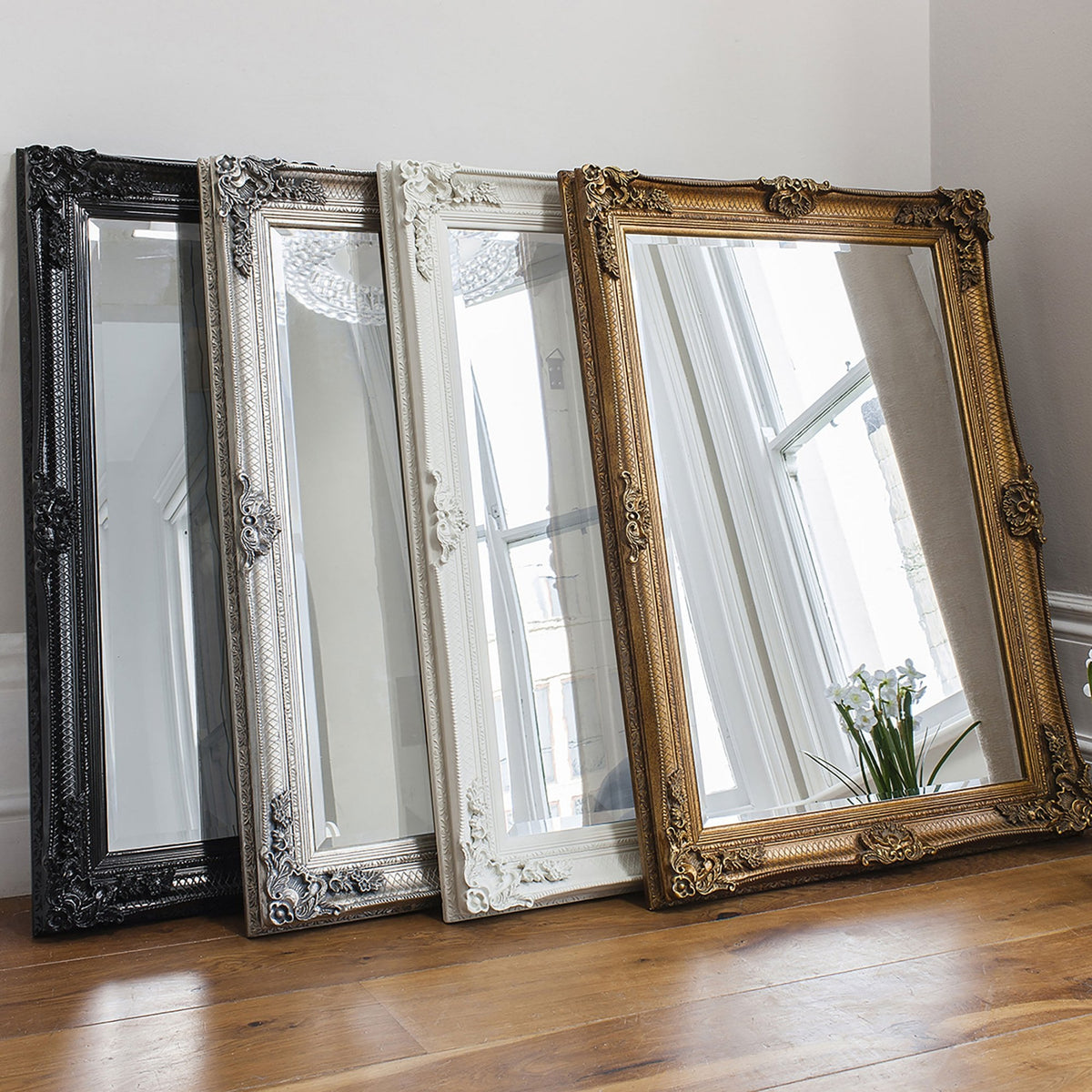 Bucklebury Aged Gold Wood Rectangle Wall Mirror