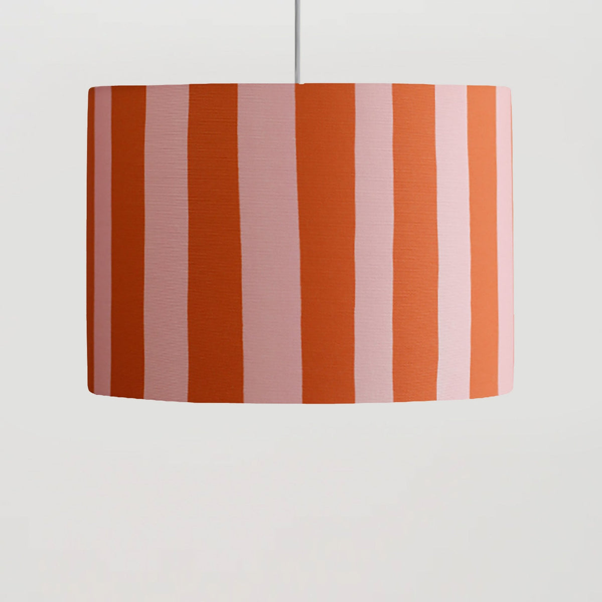 Striped 350mm Drum Shade in Pink & Orange