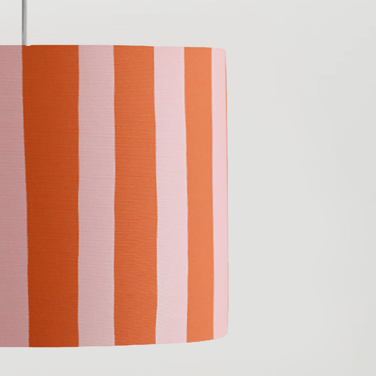 Striped 350mm Drum Shade in Pink & Orange
