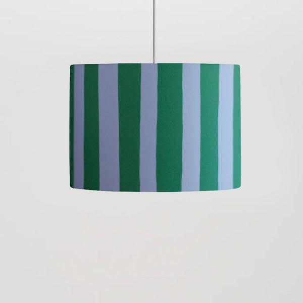 Striped 350mm Drum Shade in Blue & Green