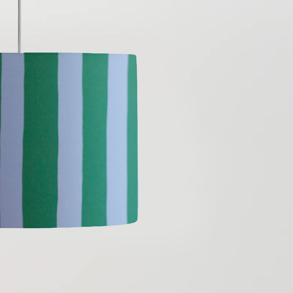 Striped 350mm Drum Shade in Blue & Green