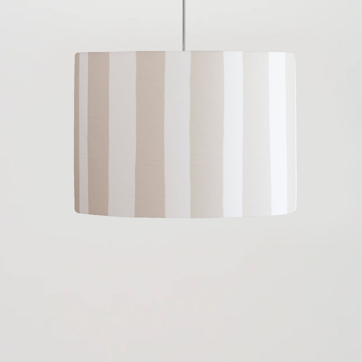 Striped 350mm Drum Shade in Sand & White