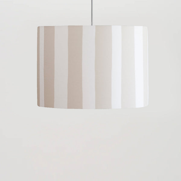 Striped 350mm Drum Shade in Sand & White