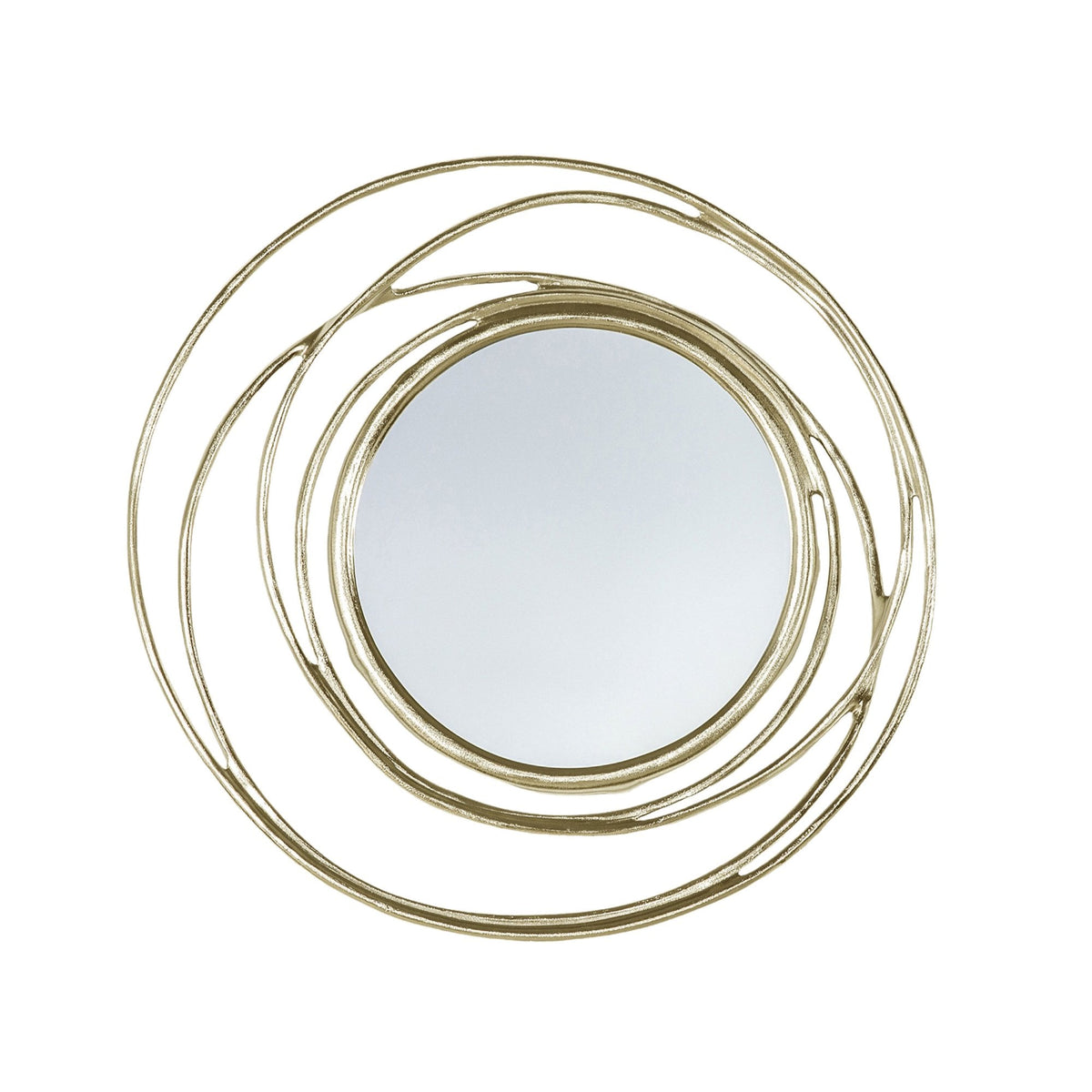 Sonning Satin Gold Decorative Round Wall Mirror