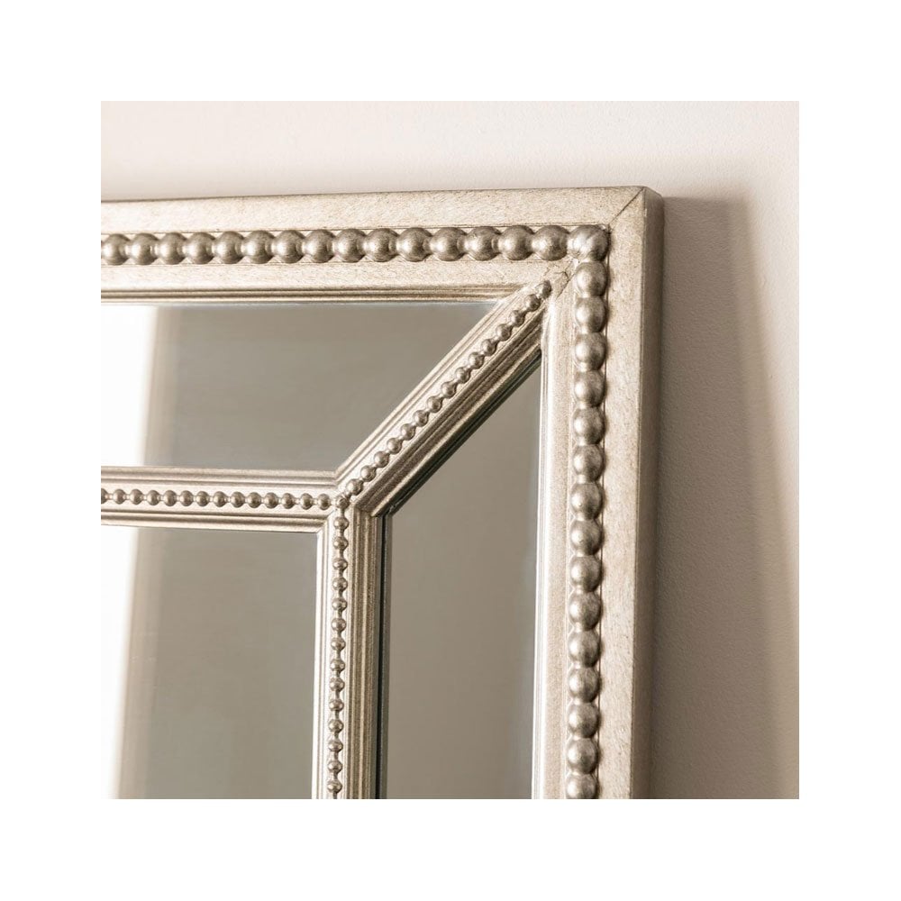 Frilsham Aged Pewter with Beading Detail Leaner Mirror