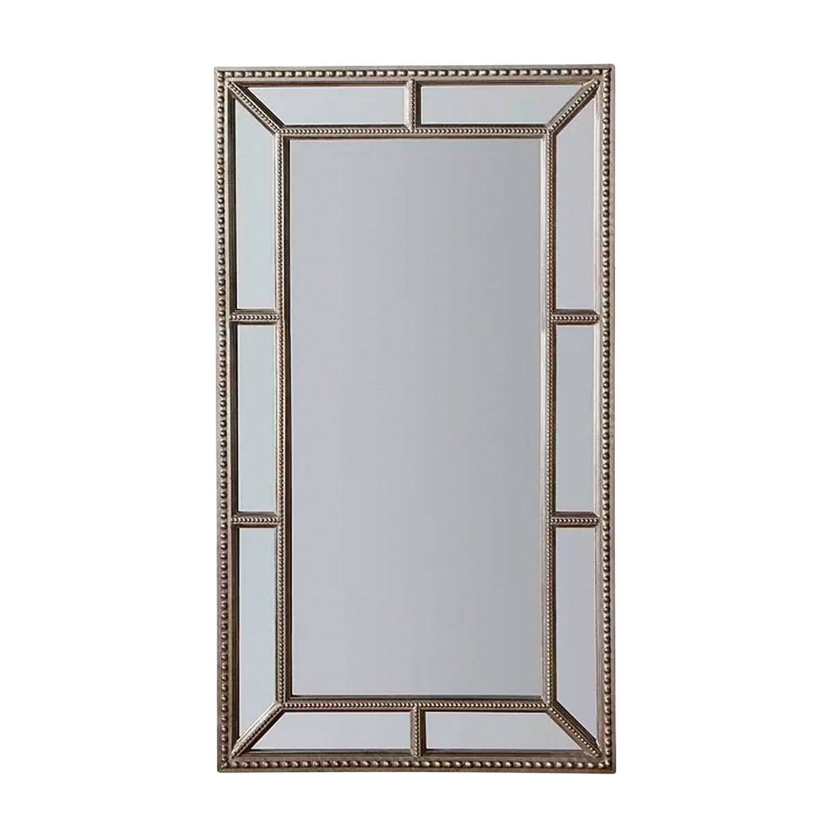 Frilsham Aged Pewter with Beading Detail Leaner Mirror