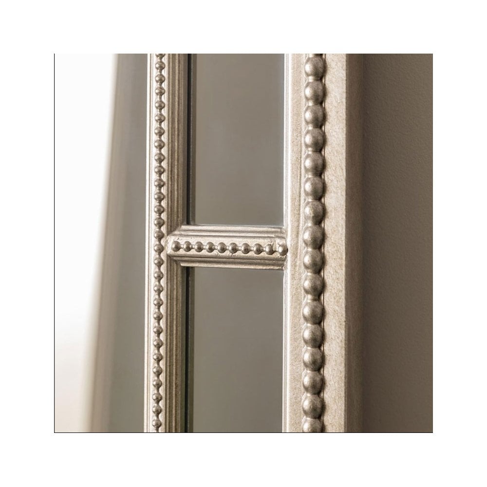 Frilsham Aged Pewter with Beading Detail Leaner Mirror