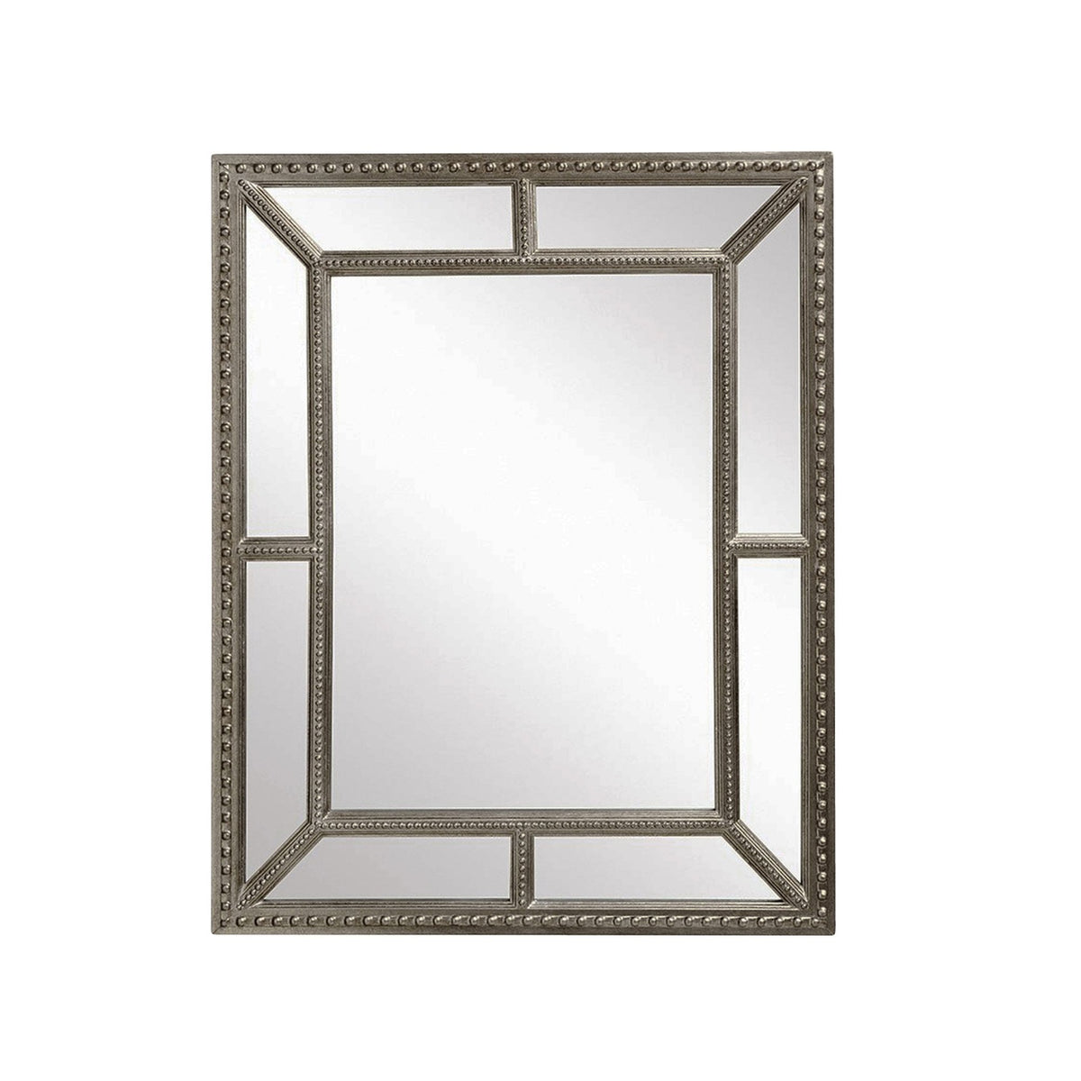 Frilsham Aged Pewter with Beading Detail Rectangle Wall Mirror