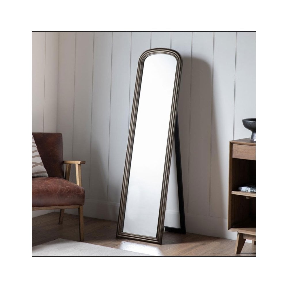 Enborne Brushed Brass Wooden Framed Cheval Mirror