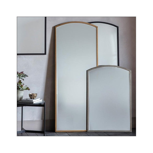 Winkfield Antique Gold Finished Metal Frame Tall Arch Wall Mirror