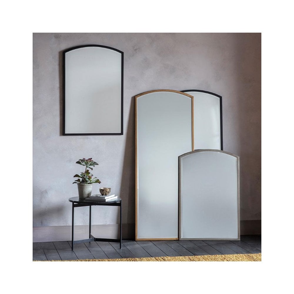 Winkfield Antique Gold Finished Metal Frame Tall Arch Wall Mirror
