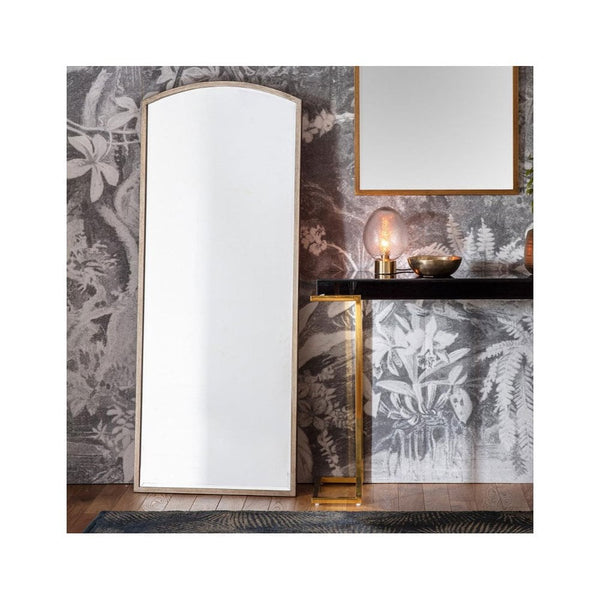Winkfield Antique Silver Finished Metal Frame Tall Arch Wall Mirror