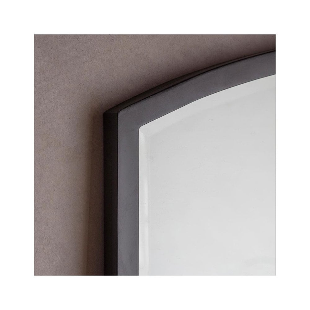 Winkfield Aged Black Finished Metal Frame Tall Arch Wall Mirror