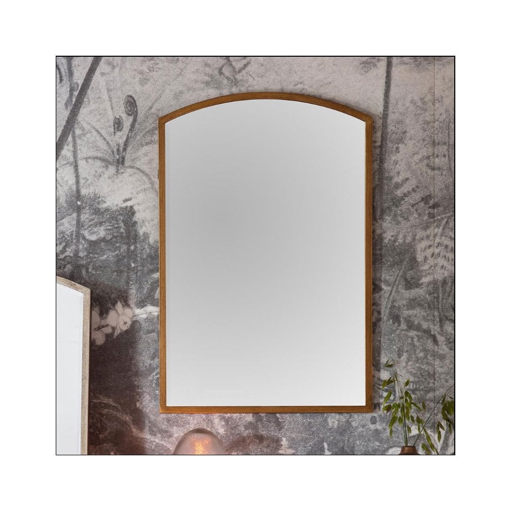 Winkfield Antique Gold Finished Metal Frame Medium Arch Wall Mirror