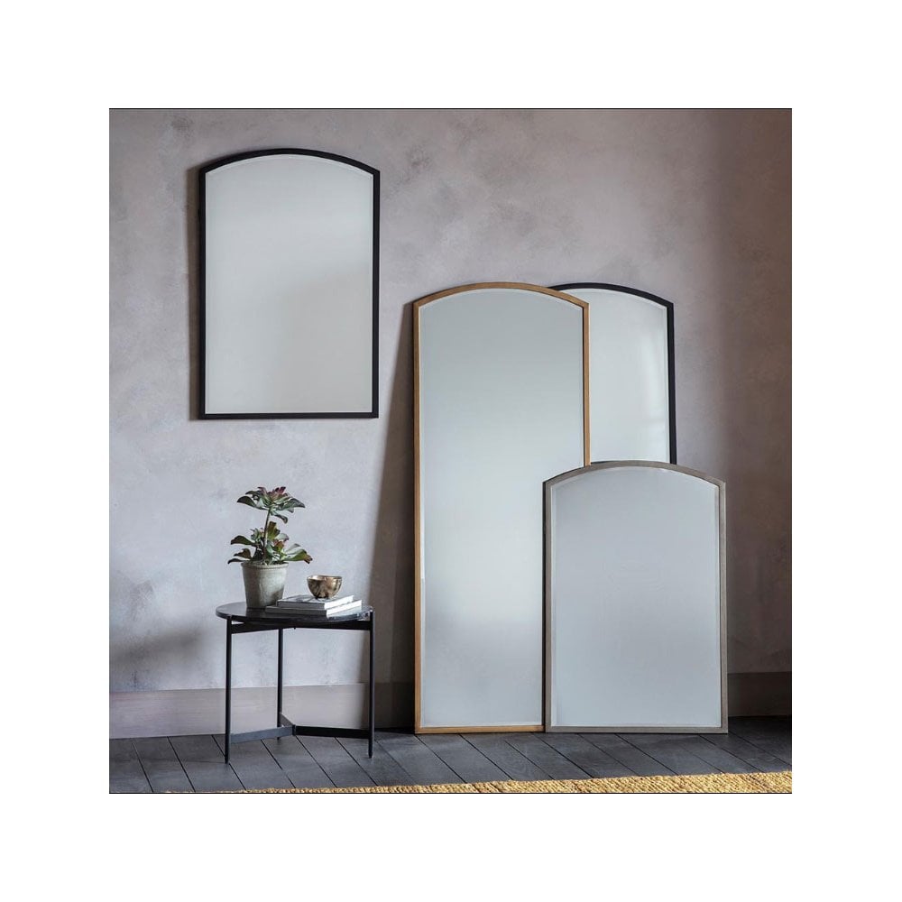 Winkfield Antique Silver Finished Metal Frame Medium Arch Wall Mirror