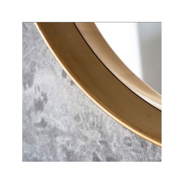 Kintbury Aged Gold Finished Wood Framed Round Wall Mirror