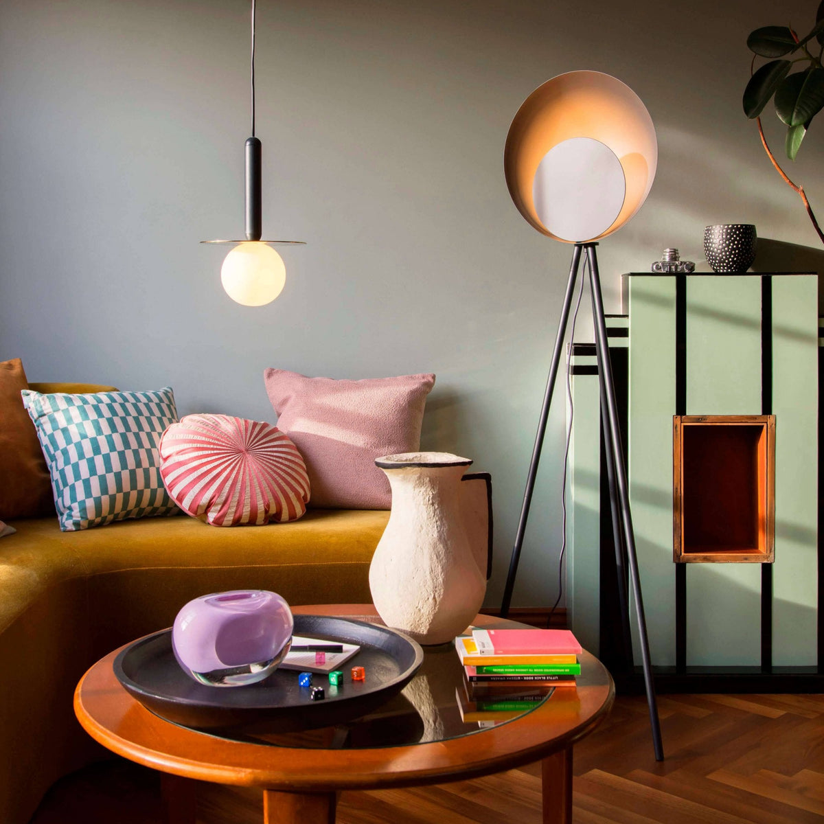 Adore IP44 Single G9 Pendant in Brass