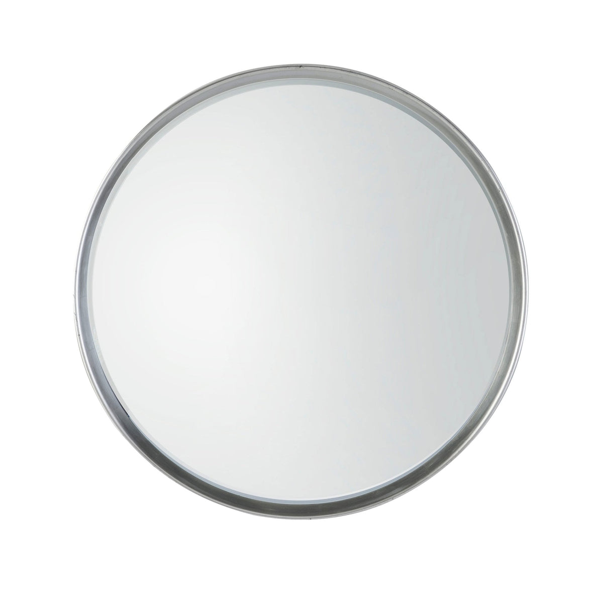 Kintbury Aged Silver Finished Wood Framed Round Wall Mirror