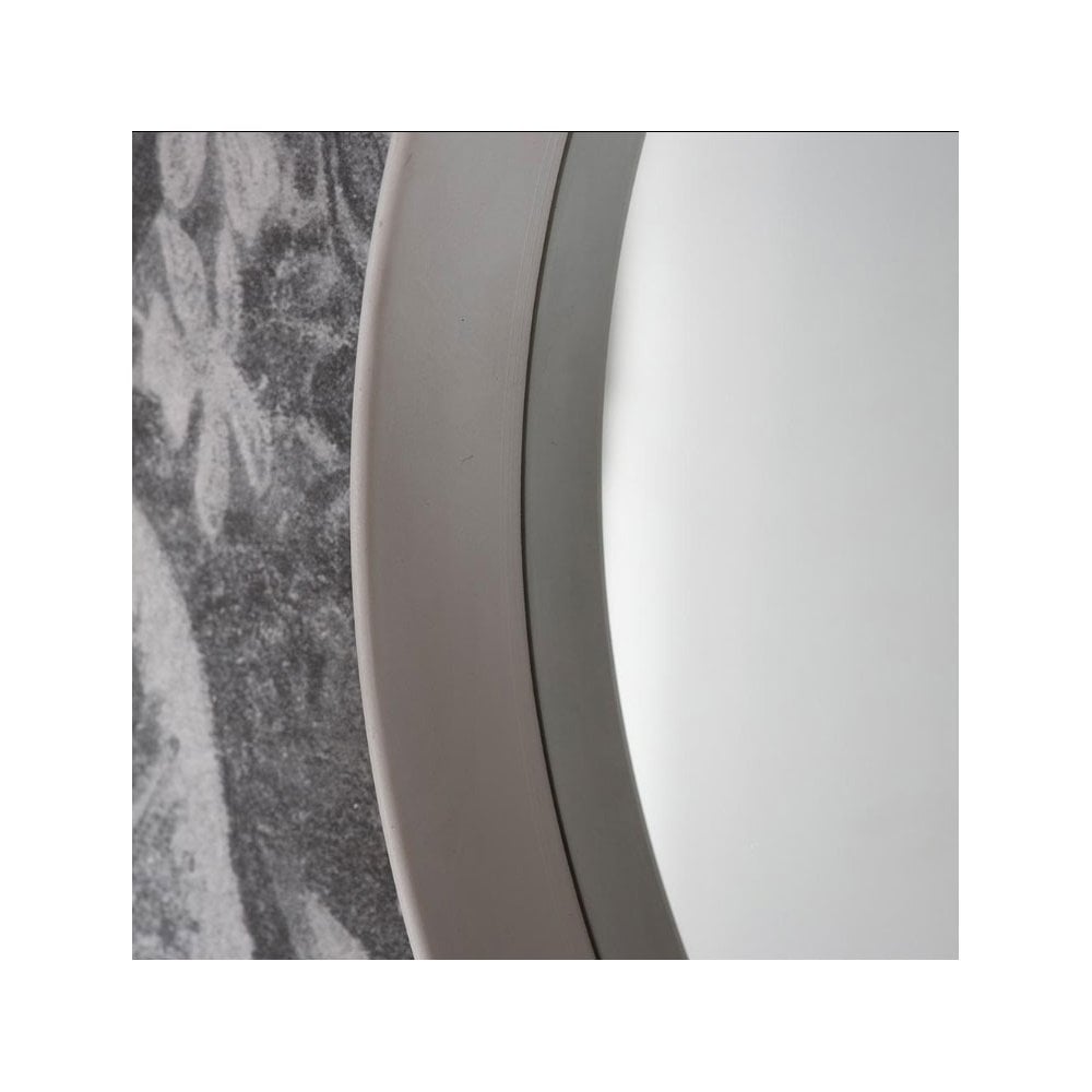 Kintbury Matt White Finished Wood Framed Round Wall Mirror