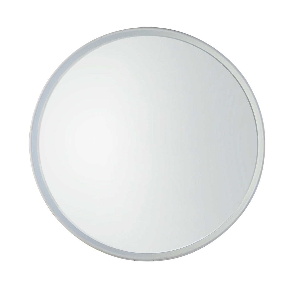 Kintbury Matt White Finished Wood Framed Round Wall Mirror