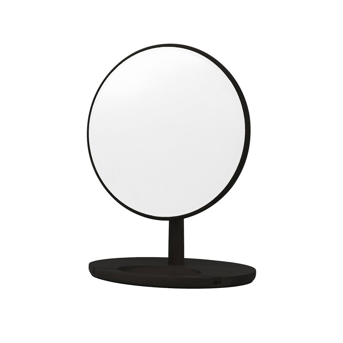 Rushcombe Table Top Mirror in Black Stained Oak with Inset Vanity Tray