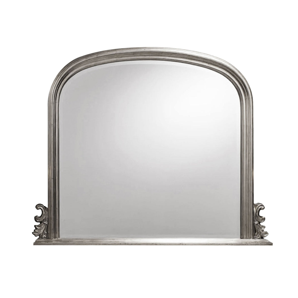 Pangbourne Silver Leaf Arch Framed Over Mantel Mirror