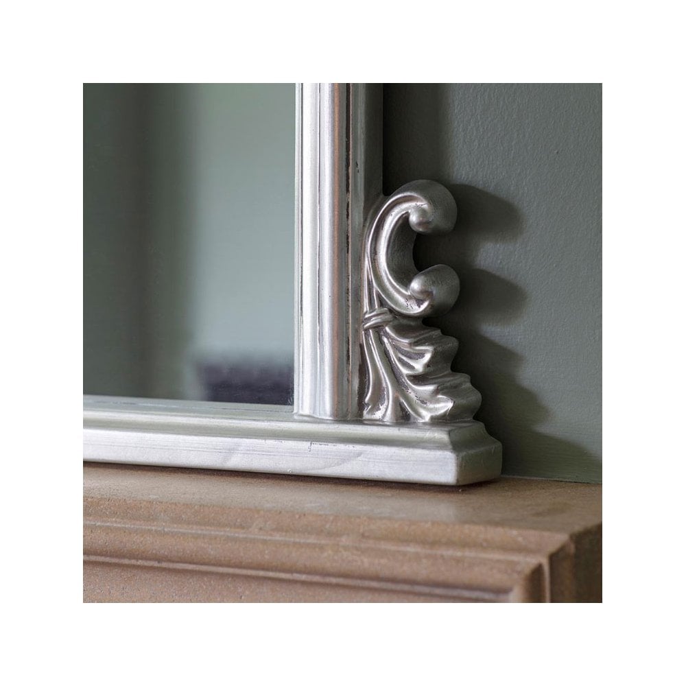 Pangbourne Silver Leaf Arch Framed Over Mantel Mirror