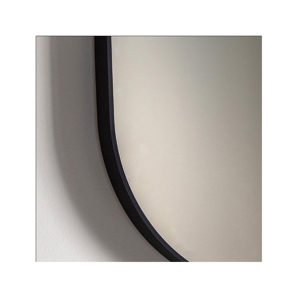Avington Large Black Delicate Frame Ellipse Wall Mirror