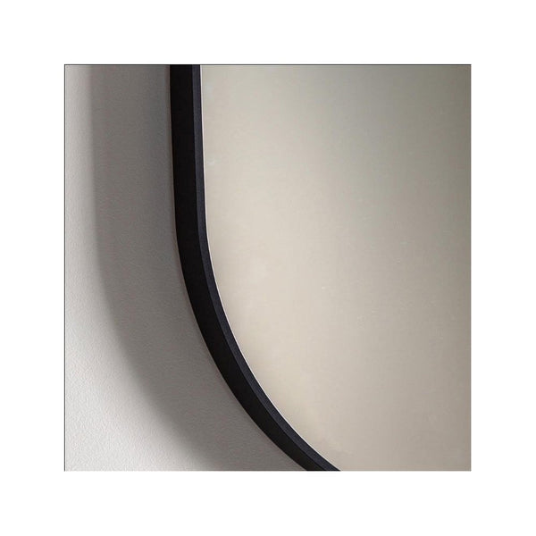 Avington Large Black Delicate Frame Ellipse Wall Mirror