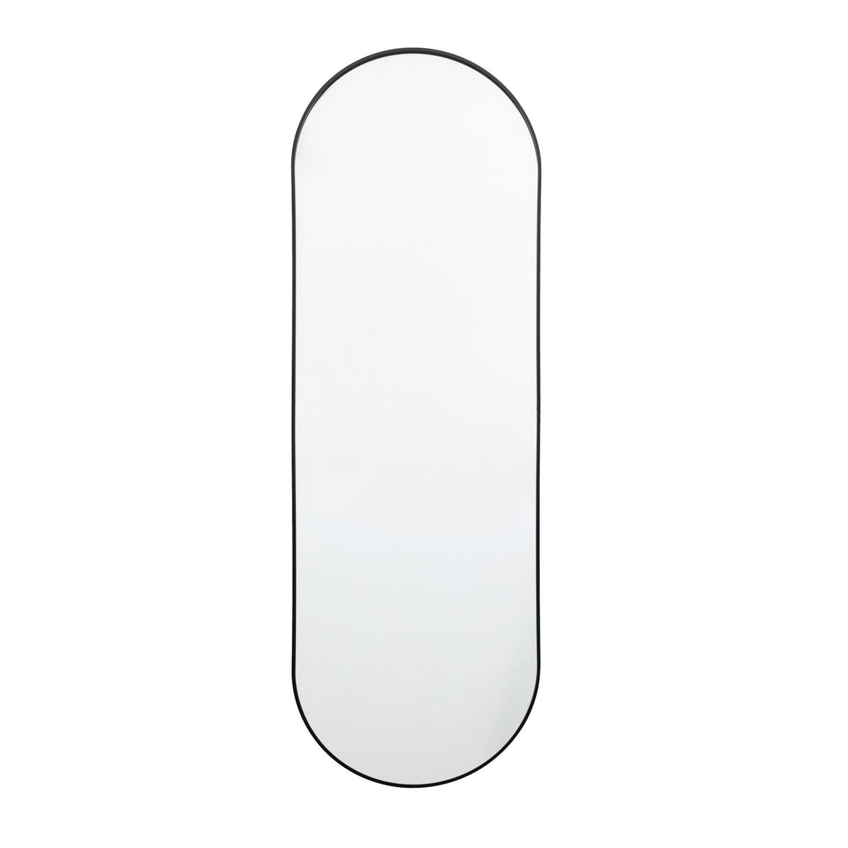 Avington Large Black Delicate Frame Ellipse Wall Mirror