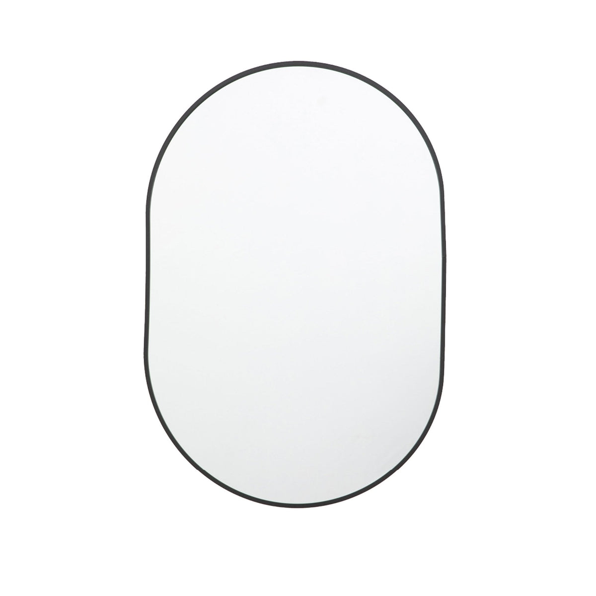 Avington Medium Black Delicate Frame Ellipse Wall Mirror
