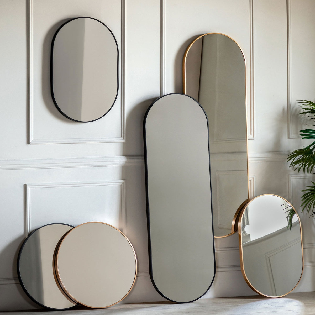 Avington Gold Delicate Frame Round Wall Mirror