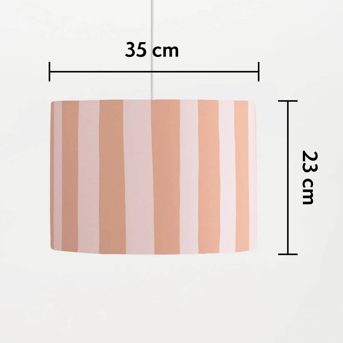Striped 350mm Drum Shade in Pink & Orange