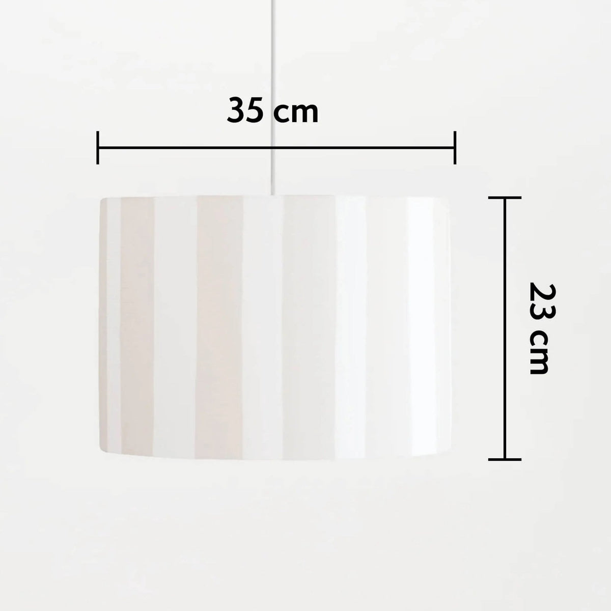 Striped 350mm Drum Shade in Sand & White