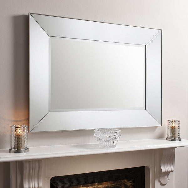 Midgham Wide Mirrored Glass Frame Wall Mirror